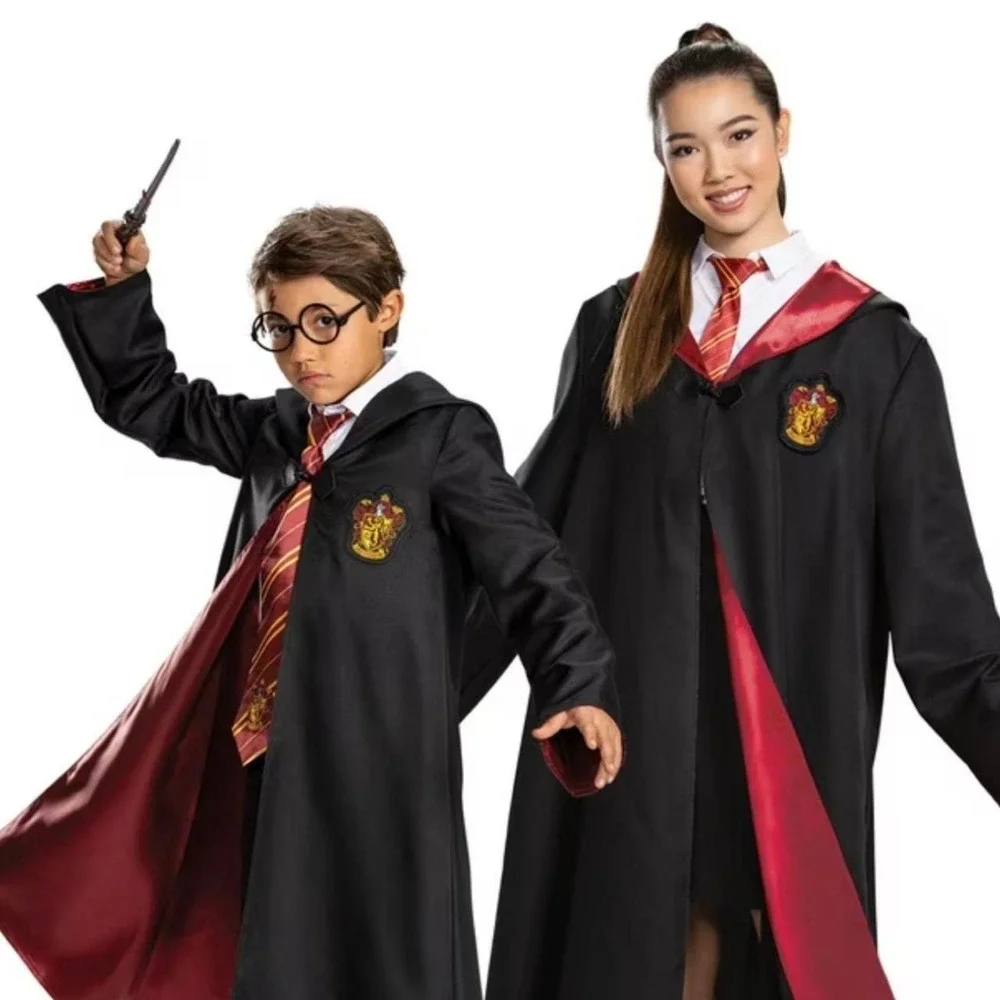 Harry Potter Deluxe Gryffindor Robe Costume + Tie & Glasses Set
